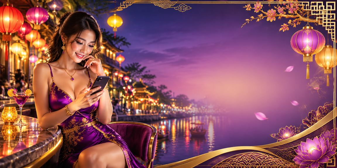 Người dùng Hà Nội truy cập khuyến mãi 1003 trên điện thoại dưới ánh đèn lồng