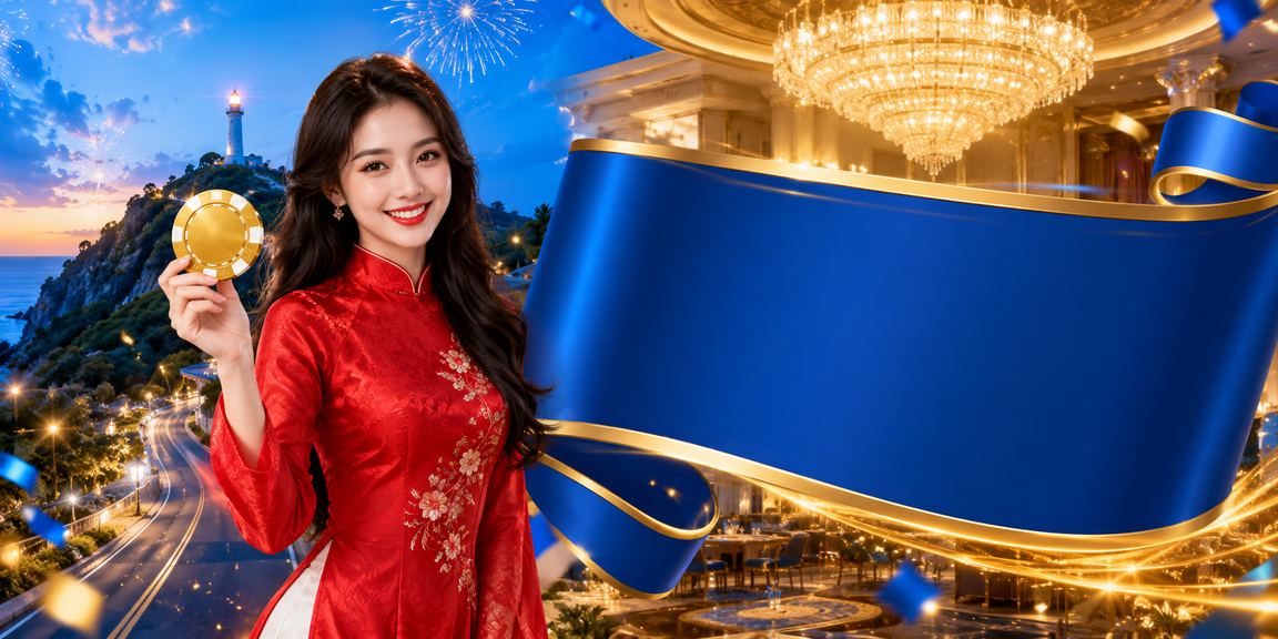 Người phụ nữ mặc áo dài xem kết quả cá cược tại Vũng Tàu về đêm